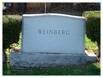 Weinberg Family Head Stone - Beth Alom Cemetary, Section A, New Britain, Connecticut