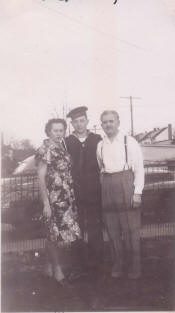 Dorothy (Shapoff) Raab, Sanford Raab, and Julius Raab - June 1945