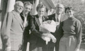 Sam Rosenberg, Lena (Simpson) Rosenberg, Myrtle (Rosenberg) Leavy, Harold Leavy, Doris (Leavy) Weinberg, and Michael Weinberg - October 1958